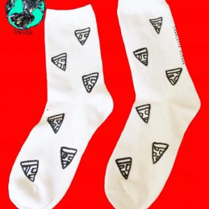 Hand Drawn pizza design, unisex white socks, women's socks, ladies socks. Great gift ideas and for every day use