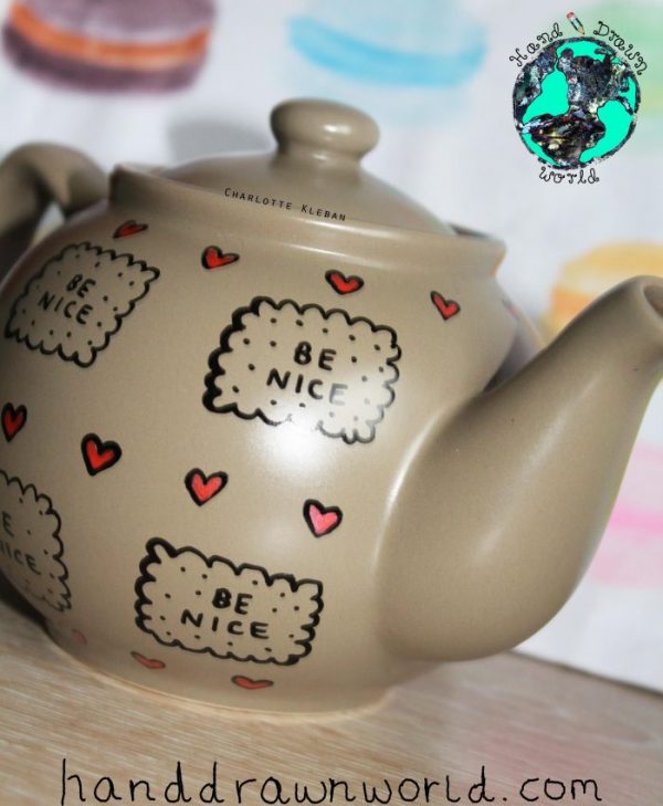 Hand Drawn Teapot by Charlotte Kleban Hand Drawn World. Great gift idea.