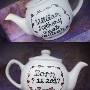 Hand Drawn New Baby Teapot by Charlotte Kleban Hand Drawn World. Great gift idea