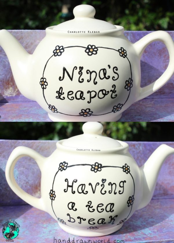 Hand Drawn Personalised Teapot by Charlotte Kleban Hand Drawn World. Lovely idea for a gift for a lovely person