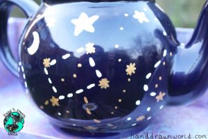 Hand Drawn constellation design teapot, small teapot, large teapot, from Charlotte Kleban & Hand Drawn World