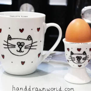 Hand Drawn Breakfast set with cat design Great gift ideas from Hand Drawn World