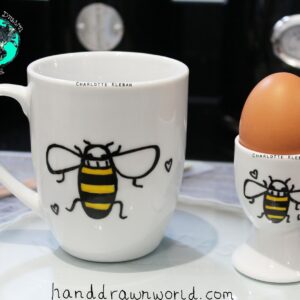 Hand Drawn Breakfast set with bee design Great gift ideas from Hand Drawn World