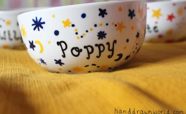 Personalised Moon And Stars Design Bowl